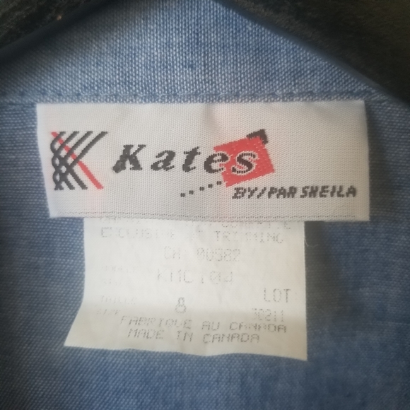 Women's chambray short sleeve button front top - Picture 3 of 7